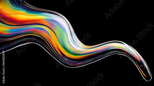 Colorful liquid flow on a black background.