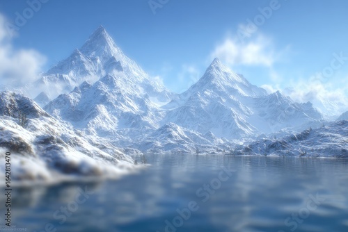 Wallpaper Mural Snowy mountain range reflecting on a tranquil lake (2) Torontodigital.ca