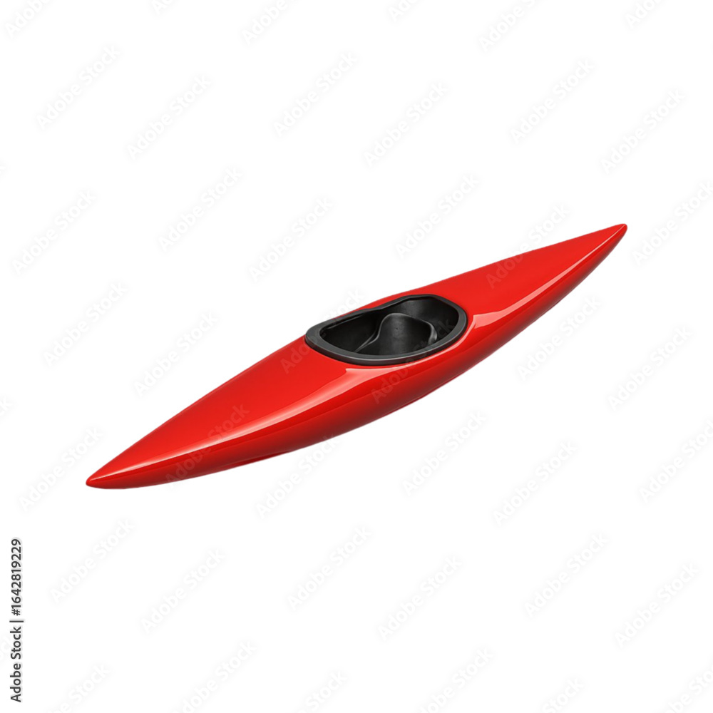 Fototapeta premium Red kayak isolated on transparent background