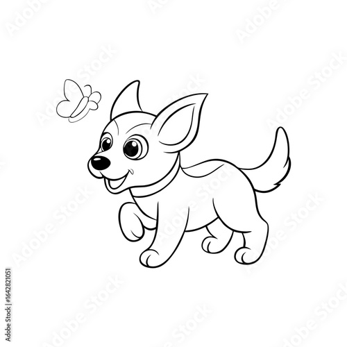 black outline printable puppy digging hole