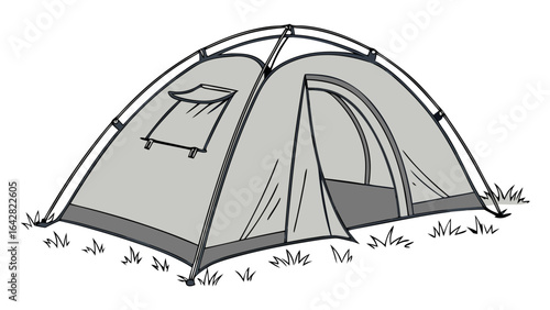 Camping Tent Isolated on White Background – Outdoor Travel and Adventure Concept