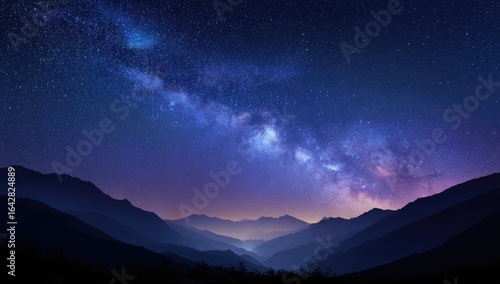 Wallpaper Mural Majestic Milky Way over Silhouetted Mountains Torontodigital.ca
