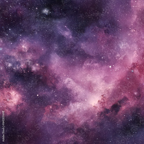 Deep space nebula of vibrant purples and pinks