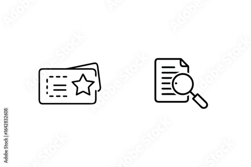 Loyalty card star document search magnifying glass