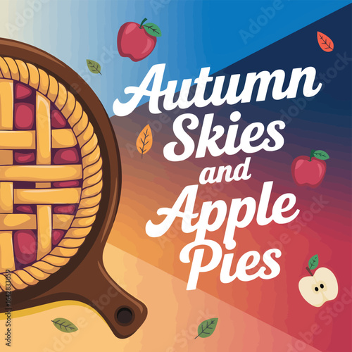 Autumn Skies and Apple Pies Gradient T-Shirt Design