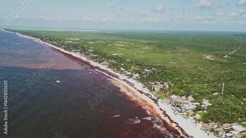 Wallpaper Mural Aerial view, polluted oceans, coastal erosion, Mexican beach vacations Torontodigital.ca