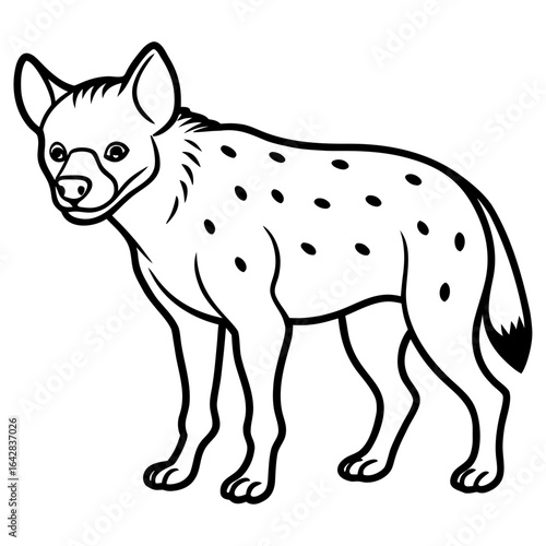 Spotted hyena animal illustration isolated on white background