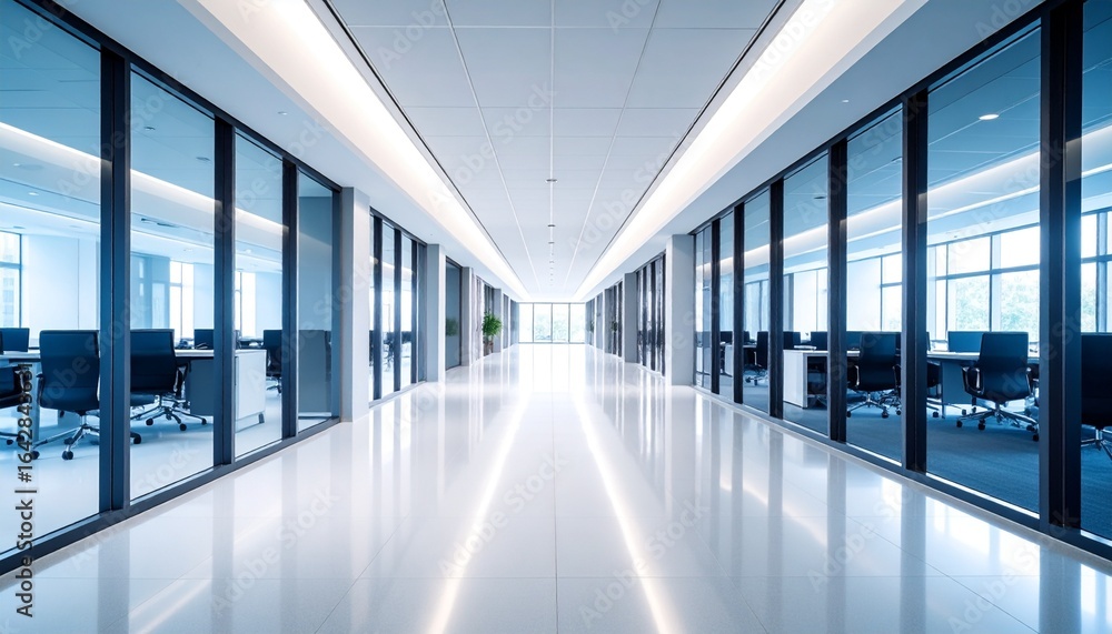 Fototapeta premium 都会のオフィス 洗練された会社の中 シンメトリー