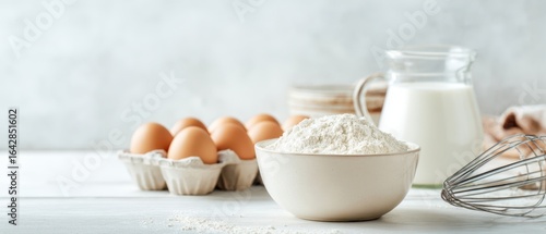 Wallpaper Mural The essential ingredients for a homemade baking experience in a cozy kitchen. Torontodigital.ca