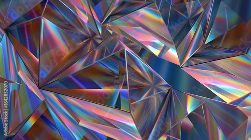 Abstract iridescent polygonal forms