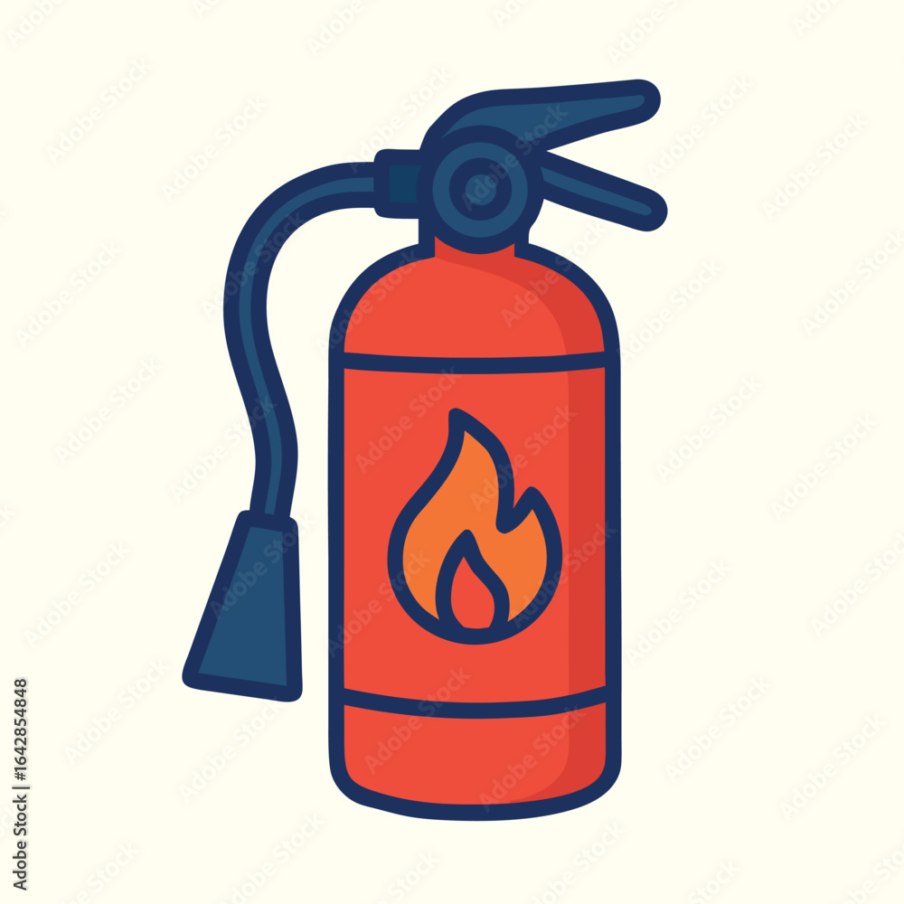 Obraz premium Fire Extinguisher Safety Equipment Icon Vector Illustration 