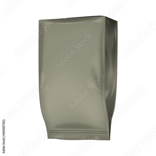 A standing, olive-green, flexible pouch package, possibly for food or coffee, with a sealed bottom and top.
