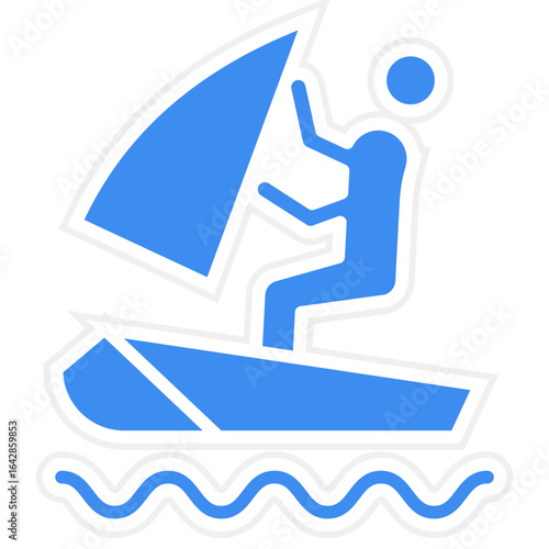 Windsurfing icon style
