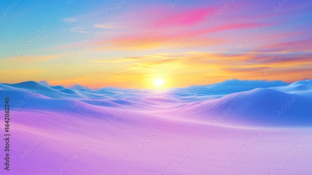 Fototapeta premium Colorful winter sunrise landscape