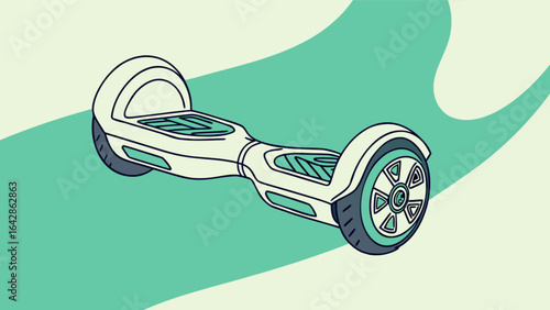 Explore the future of personal transportation with this sleek electric hoverboard design vector art