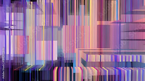 Abstract vertical stripes and blocks of vibrant colors