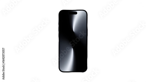 A sleek, black smartphone, standing out against its background.