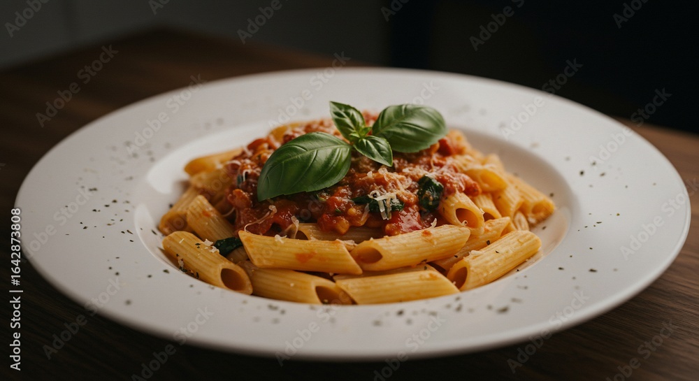 Fototapeta premium Delicious Penne Bolognese: A Culinary Delight