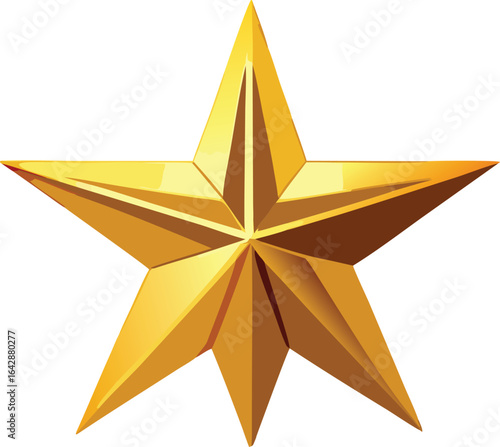 Realistic Christmas Tree Topper Illustration.