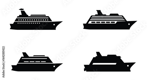 Four Silhouettes of Cruise Ships