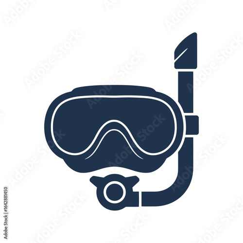 Snorkel mask and tube vector illustration diving goggles scuba gear underwater exploration equipment isolated eps graphic