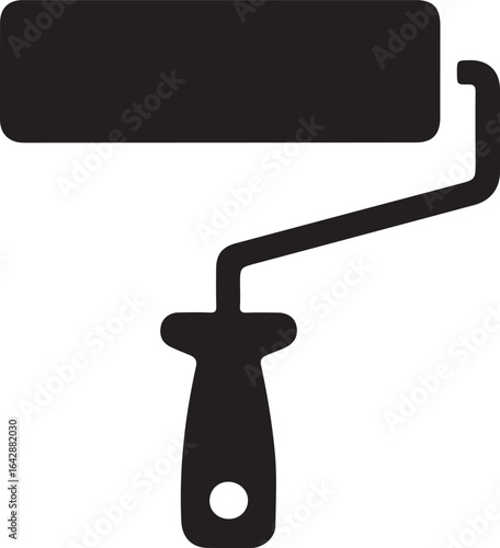 Simple Paint Roller Glyph for DIY and Home Improvement Projects.