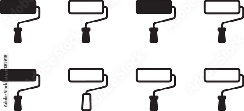 Simple Paint Roller Glyph for DIY and Home Improvement Projects.