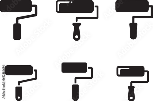 Simple Paint Roller Glyph for DIY and Home Improvement Projects.