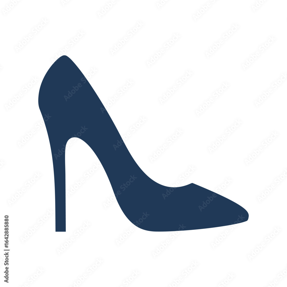 Fototapeta premium Navy blue high heel shoe vector illustration elegant footwear fashion accessory stiletto pump isolated graphic