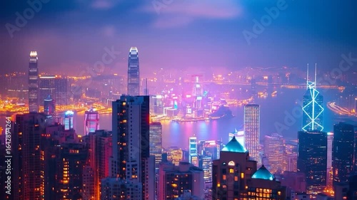 Wallpaper Mural Hong Kong Cityscape Night View. Torontodigital.ca