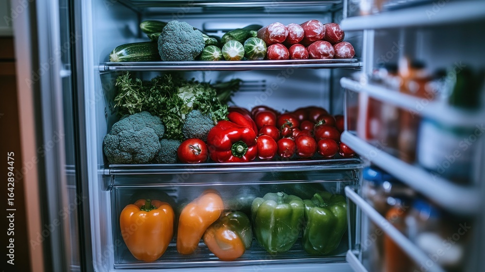 custom made wallpaper toronto digitalFull fridge, fresh produce, healthy