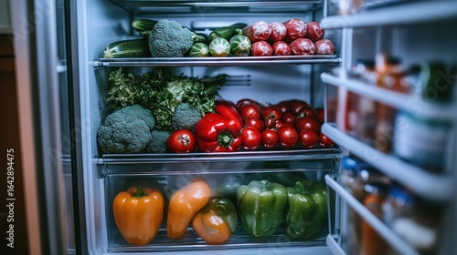 Wallpaper Mural Full fridge, fresh produce, healthy Torontodigital.ca