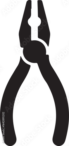 Pliers and Cutters Glyph Set, Black Tool Silhouettes for Workshop and Hardware Graphics.