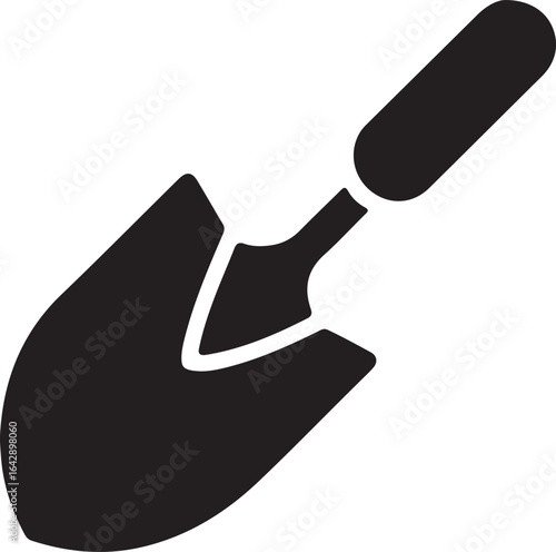 Garden Trowel Silhouette Icon, Simple Vector Icon for Planting and Farming.