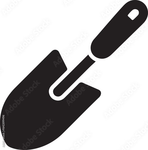 Garden Trowel Silhouette Icon, Simple Vector Icon for Planting and Farming.