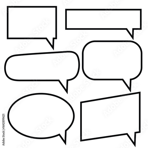 Speech bubble, speech balloon, chat bubble line art icon for apps and websites. EPS10