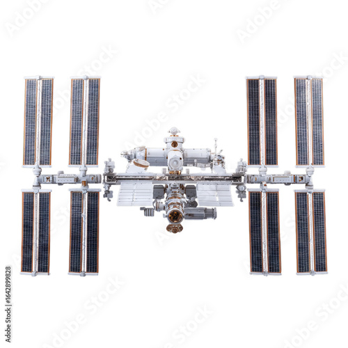 International Space Station miniature model. Isolated white background. Png format
