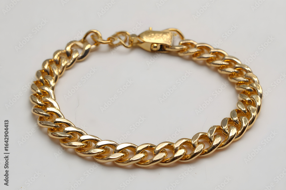 Obraz premium Stylish gold chain bracelet with sleek design and durable clasp