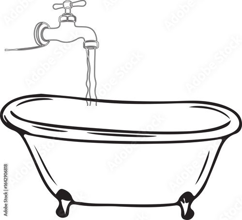 Null And Water tub Vecter illustration Silhoute Design