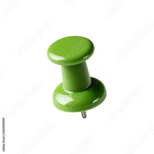 A single green push pin isolated a simple office supply