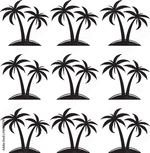 Palm tree island silhouette pattern
