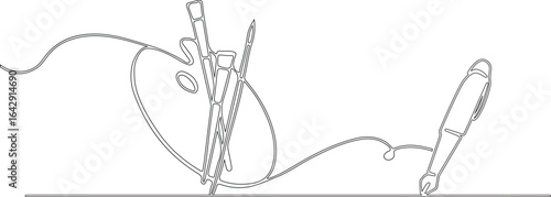 Color And Pallete Line Vecter illustration Silhoute Design