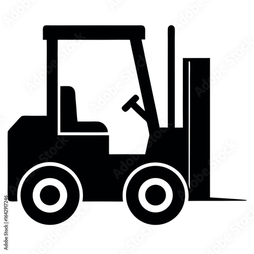 Vector art of forklift truck isolated on white background