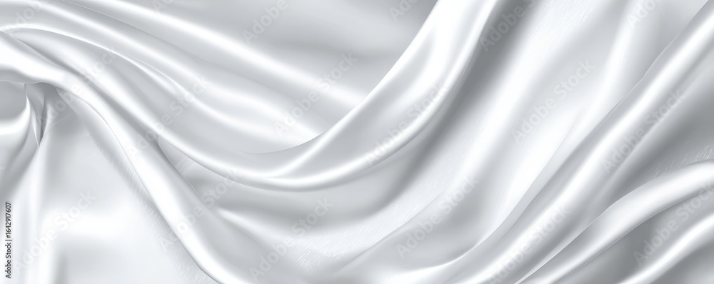 Soft, flowing white fabric with elegant folds Soft, flowing white fabric with elegant folds