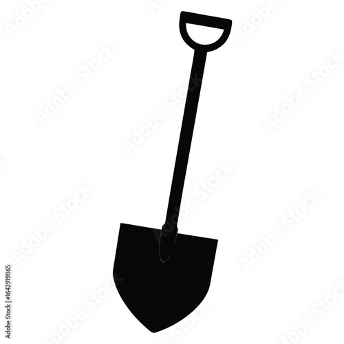 Vector art of shovel isolated on white background
