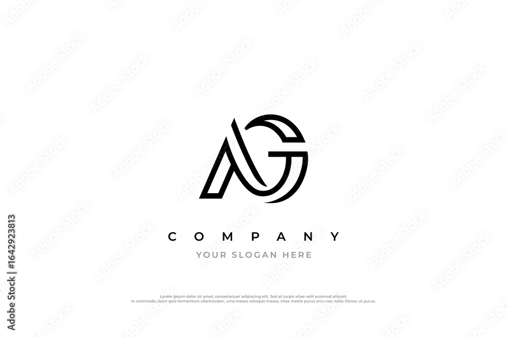 AG Lettermark Logo Minimalist Monogram for Branding and Identity AG Lettermark Logo Minimalist Monogram for Branding and Identity