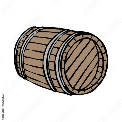 Beer barrel from wood illustration vector 