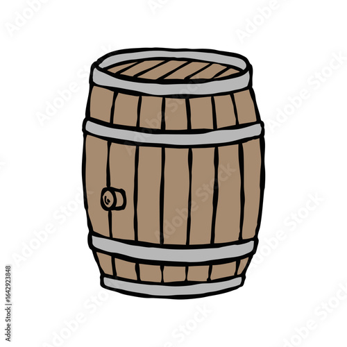 Beer barrel from wood illustration vector 