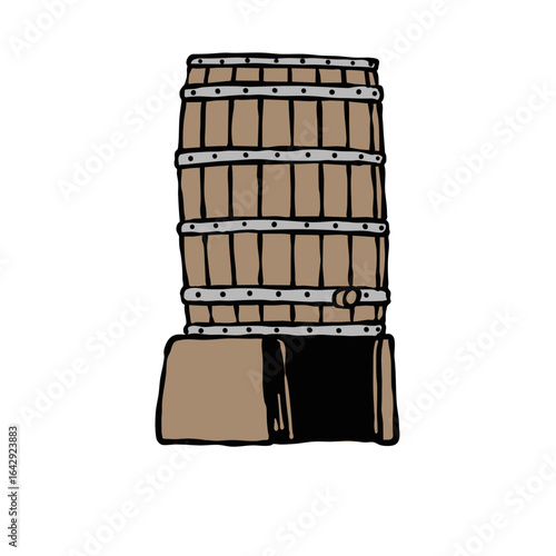 Beer barrel from wood illustration vector 