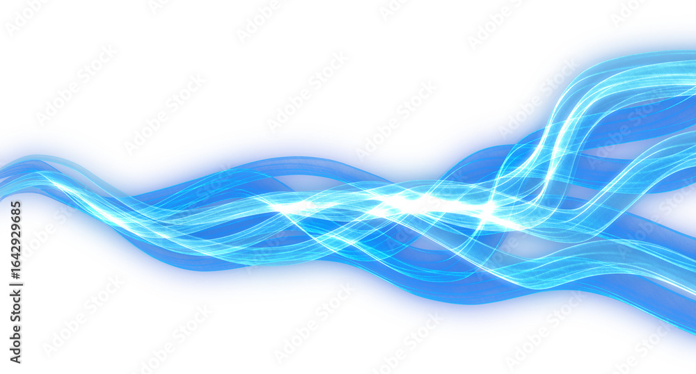 Naklejka premium Abstract Light Wave Motion with Neon Blue Color